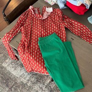 Kids Festive Red and Green Matching Set